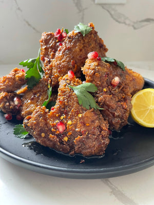 Pomegranate Molasses Hot Honey Wings with Greener Pastures Chicken