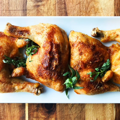 Regenerative Organic Pasture Raised Chicken Legs Cooked 